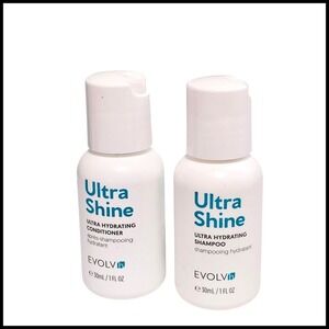 Evolvh Ultra Shine Shampoo & Conditioner Hydrating Travel Size 1 fl oz each